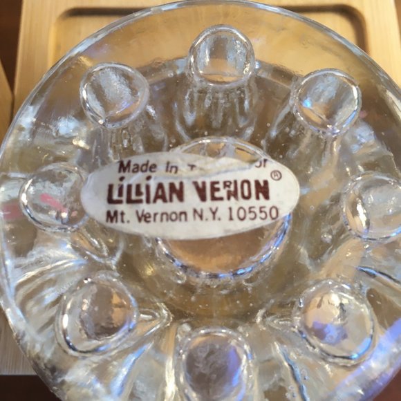 Lilian Vernon Glass Candle Holder/Flower Frogs 2 ea - Picture 2 of 5